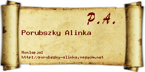 Porubszky Alinka névjegykártya